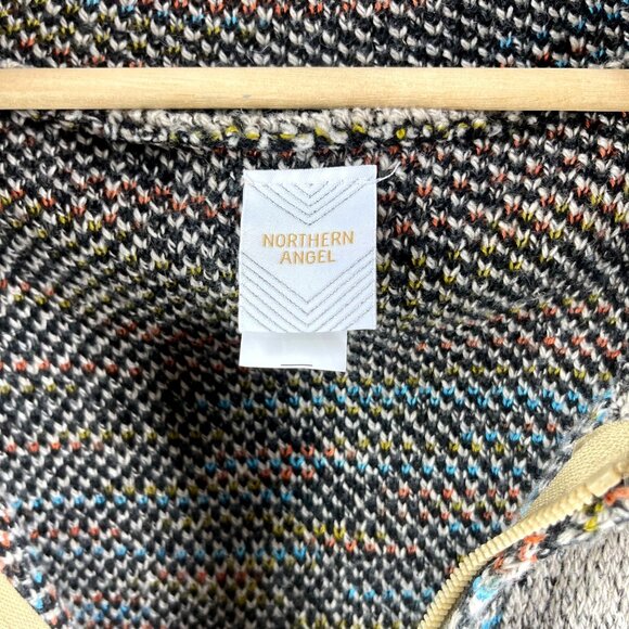 Northern Angel Bohemian Tribal Pattern Hooded Cardigan with Faux Fur Trim Size S - Picture 4 of 5